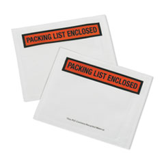 8105016749014 SKILCRAFT Packing List Envelope, 4.5 x 5.5, White/Orange/Black, 100/Pack