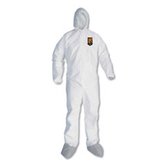 A45 Liquid and Particle Protection Surface Prep/Paint Coveralls, Large, White, 25/Carton