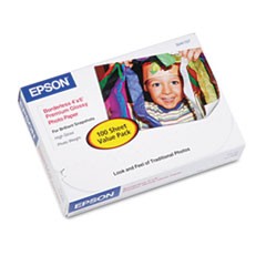 Epson Premium Photo Paper Glossy, Borderless (4" x 6") (100 Sheets/Pkg)