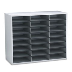 Literature Organizer, 24 Letter Sections, 29 x 11 7/8 x 23 7/16, Dove Gray