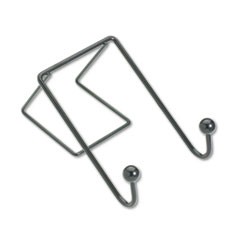 Partition Additions Wire Double-Garment Hook, 4 x 5.13 x 6, Over-the Panel Mount,  Black