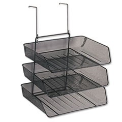 Mesh Partition Additions Three-Tray Organizer, 11.13 x 14 x 14.75, Over-the-Panel/Wall Mount, Black