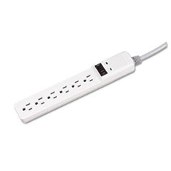 Basic Home/Office Surge Protector, 6 Outlets, 6 ft Cord, 450 Joules, Platinum