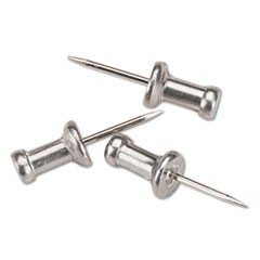 Aluminum Head Push Pins, Aluminum, Silver, 1/2