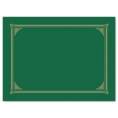 Certificate/Document Cover, 12.5 x 9.75, Green, 6/Pack