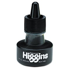 Waterproof Pigmented Drawing Ink, 1 oz Bottle, Black