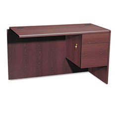 10700 "L" Workstation Return, Right 3/4 Pedestal, 48w x 24d x 29.5h, Mahogany