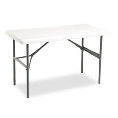 IndestrucTable Classic Folding Table, Rectangular, 48" x 24" x 29", Platinum