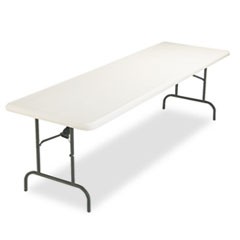 IndestrucTable Industrial Folding Table, Rectangular, 96" x 30" x 29", Platinum