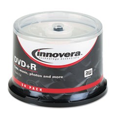 DVD+R Recordable Disc, 4.7 GB, 16x, Spindle, Silver, 50/Pack
