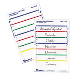 Avery® File Folder Labels, Assorted, 2/3" x 3-7/16" , 252 (5215)