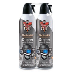 Disposable Compressed Air Duster, 17 oz Cans, 2/Pack