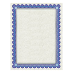 Parchment Certificates, Academic, 8.5 x 11, Ivory with Blue/Silver Foil Border, 15/Pack