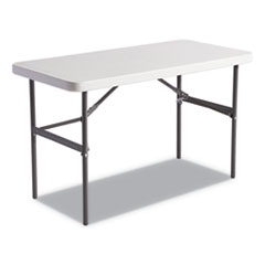 Banquet Folding Table, Rectangular, Radius Edge, 48 x 24 x 29, Platinum/Charcoal