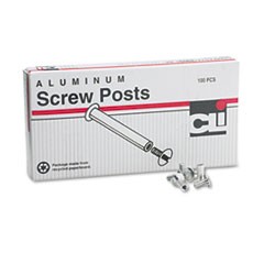 Post Binder Aluminum Screw Posts, 0.19" Diameter, 0.5" Long, 100/Box