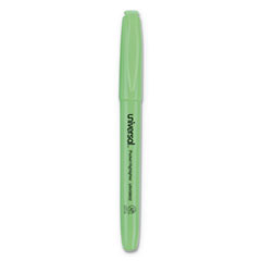 Pocket Highlighters, Fluorescent Green Ink, Chisel Tip, Green Barrel, Dozen