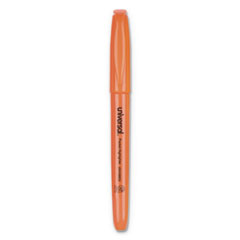 Pocket Highlighters, Fluorescent Orange Ink, Chisel Tip, Orange Barrel, Dozen