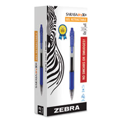 Sarasa Dry Gel X20 Gel Pen, Retractable, Medium 0.7 mm, Blue Ink, Translucent Blue Barrel, Dozen