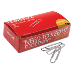 Paper Clips, Jumbo, Silver, 100 Clips/Box, 10 Boxes/Pack