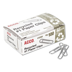 Recycled Paper Clips, Medium (No. 1), Silver, 100/Box, 10 Boxes/Pack