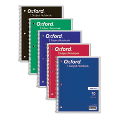 Coil-Lock Wirebound Notebooks, 1 Subject, Wide/Legal Rule, Assorted Color Covers, 10.5 x 8, 70 Sheets