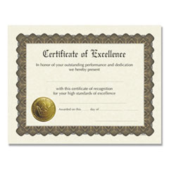 Ready-to-Use Certificates, 11 x 8.5, Ivory/Brown, Excellence, 6/Pack