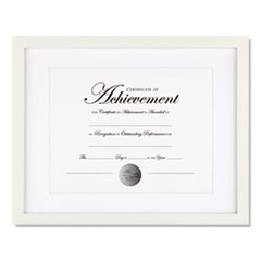 Wood Gallery Frame with Beveled Mat, 11 x 14, White