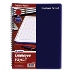 Employee Payroll Record Book, Royal Blue Cover, 11 x 8.5, 112 Pages