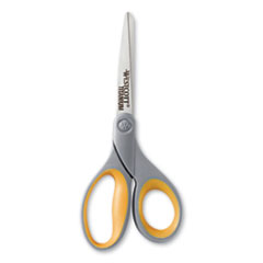 Titanium Bonded Scissors, 8" Long, 3.5" Cut Length, Gray/Yellow Straight Handle