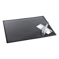 Lift-Top Pad Desktop Organizer with Clear Overlay, 31 x 20, Black