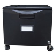 Single-Drawer Mobile Filing Cabinet, 1 Legal/Letter-Size File Drawer, Black, 14.75" x 18.25" x 12.75"