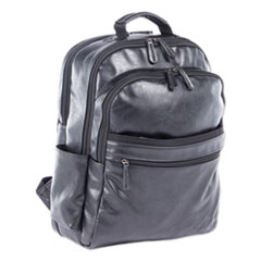 Valais Backpack, Fits Devices Up to 15.6", Leather, 5.5 x 5.5 x 16.5, Black