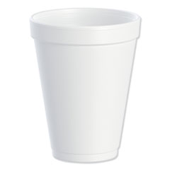 Foam Drink Cups, 12oz, White, 25/Bag, 40 Bags/Carton