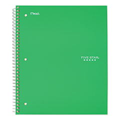 Wirebound Notebook, 1 Subject, Medium/College Rule, Green Cover, 11 x 8.5, 100 Sheets