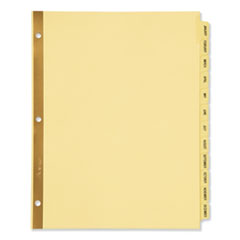 Preprinted Laminated Tab Dividers w/Gold Reinforced Binding Edge, 12-Tab, Letter