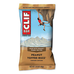 Energy Bar, Peanut Toffee Buzz, 2.4 oz Bar, 12 Bars/Box