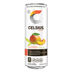 Live Fit Fitness Drink, Peach Mango Green Tea, 12 oz Can, 12/Carton