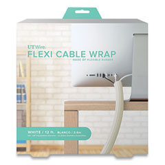 Flexi Cable Wrap, 0.5" to 1" x 12 ft, White