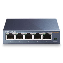 Desktop Gigabit Ethernet Switch, 10 Gbps Bandwidth, 1 MB Buffer, 5 Ports