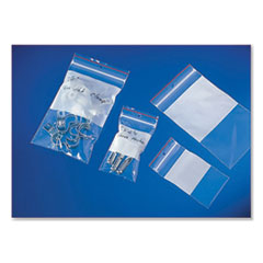 Reclosable Zip Poly Bags with White ID Block, 2 mil, 6 x 9, Clear/White, 1,000/Carton