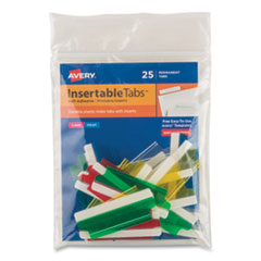 Insertable Index Tabs with Printable Inserts, 1/5-Cut Tabs, Assorted Colors, 2