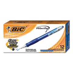 Velocity Ballpoint Pen, Retractable, Medium 1 mm, Blue Ink, Translucent Blue Barrel, Dozen