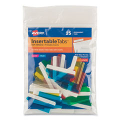 Insertable Index Tabs with Printable Inserts, 1/5-Cut Tabs, Assorted Colors, 1.5