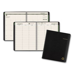 Recycled Weekly/Monthly Classic Appointment Book, 8.75 x 7, Black, 2022