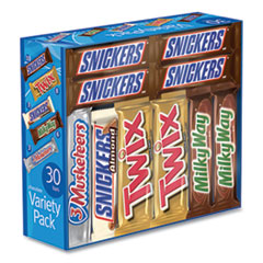 Full-Size Candy Bars Variety Pack, Assorted, 30/Box, Ships in 1-3 Business Days