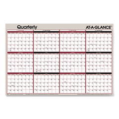 Vertical/Horizontal Erasable Quarterly Wall Planner, 24 x 36, 2022