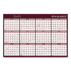 Reversible Horizontal Erasable Wall Planner, 48 x 32, Assorted Sheet Colors, 12-Month (Jan to Dec): 2023