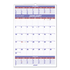Three-Month Wall Calendar, 15.5 x 22.75, 2022