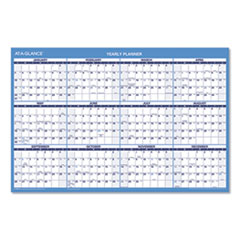 Horizontal Erasable Wall Planner, 36 x 24, Red/White AY 2021-2022, Blue/White RY 2022