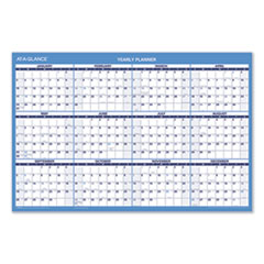 Horizontal Erasable Wall Planner, 36 x 24, Blue/White, 2022